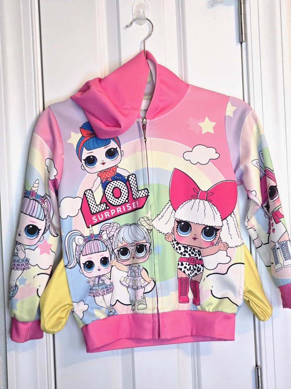 L.O.L. Surprise! Pastel Rainbow Character Zip Jacket - Pink, Yellow, Blue